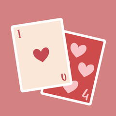 simple valentines day card, flat vector illustration, perfect for your holiday background, textile, greeting card, wrapping