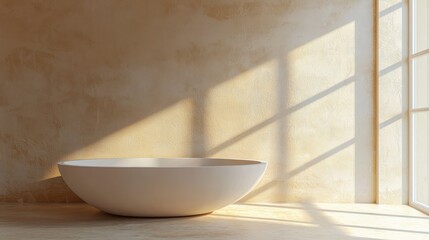 A minimalist bathroom with a sleek, floating sink, neutral walls, and clean, simple lines creating a calm and serene environment.