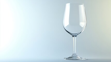 Fototapeta premium Clear Elegant Wine Glass on Minimal Background