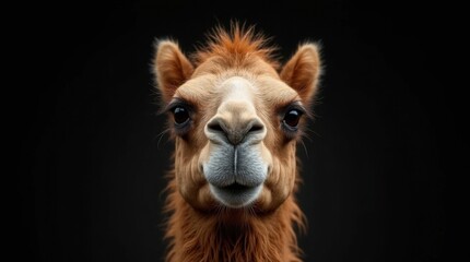 Fototapeta premium Close-Up Portrait of a Camel with Expressive Eyes