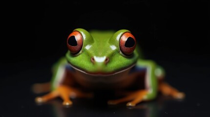 Frog with Wide Eyes Close-Up