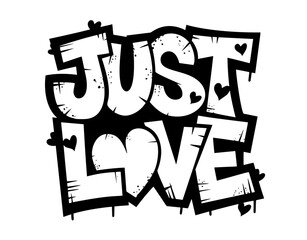  The handwritten phrase The handwritten phrase Love is sweet. Hand lettering. WoHand lettering. Words on the theme of Valentine's Day. Black and white vector silhouette isolated on a white background.