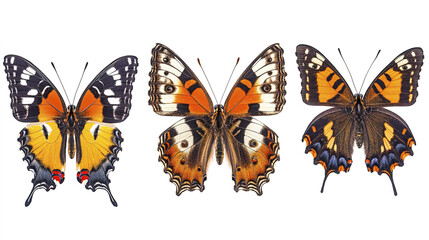Fototapeta premium Colorful butterflies with striking patterns and vibrant colors