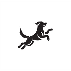 silhouette of a dog jumping