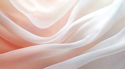 Soft Draped Fabric in Peach and White Hues