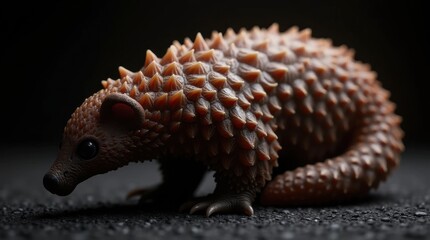 Fototapeta premium Intricate Scales of a Curled-Up Pangolin in Macro Detail