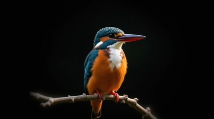 Fototapeta premium Backlit Kingfisher in Macro Detail