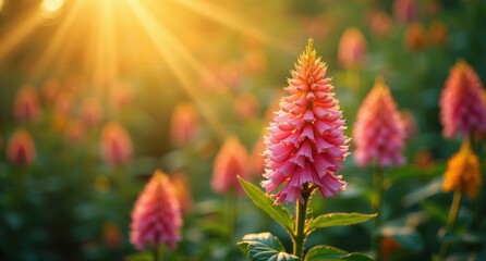 Mimosa Flowers (European Spring) – Bright yellow blooms surrounded by golden fireflies, with a soft background of pastel colors, evoking a cheerful springtime feel.