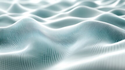Abstract Teal Wave Background. Digital Art, Technology Concept.