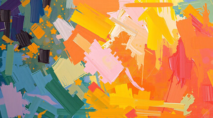 Fototapeta premium A classic oil painting style digital background featuring vibrant complimentary colors contrasting colors balanced tones rich textures and visible brushstrokes