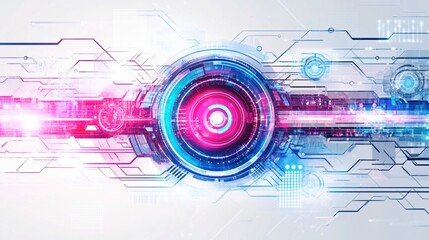 Obraz premium Abstract Technology Background. Futuristic Digital Interface. Innovation Concept.