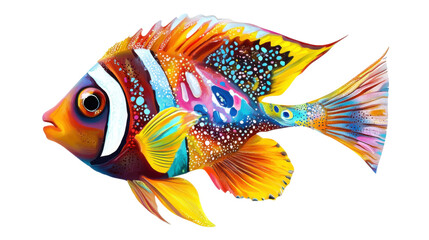 Fototapeta premium Colorful tropical fish, transparent background