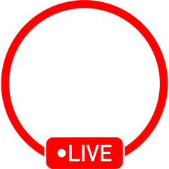 Live stream icon. User Account live stream frame. Live streaming circle frame. Application icon 