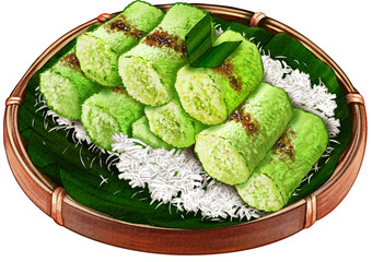 Kue Putu Indonesian Snack Illustration