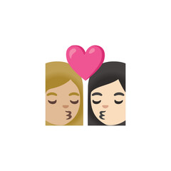 Kissing Couple (Two women) Emoji  