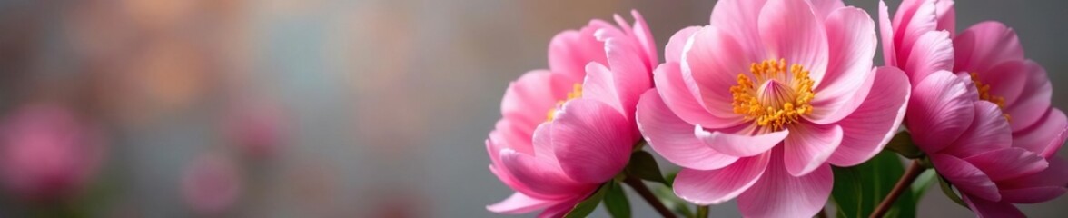 Fototapeta premium Delicate pink peonies unfold in a lush bouquet, flowers, floral arrangement