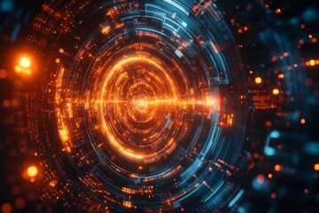 Obraz premium Abstract Futuristic Digital Background, Generative AI