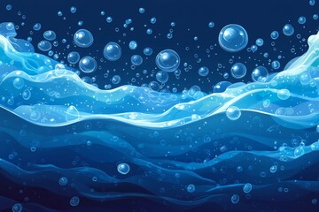 Air Bubbles Under Water Concept Digital Design, Generative AI