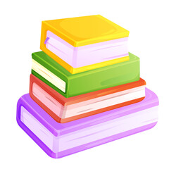 Book tower for reading isolated on transparent background