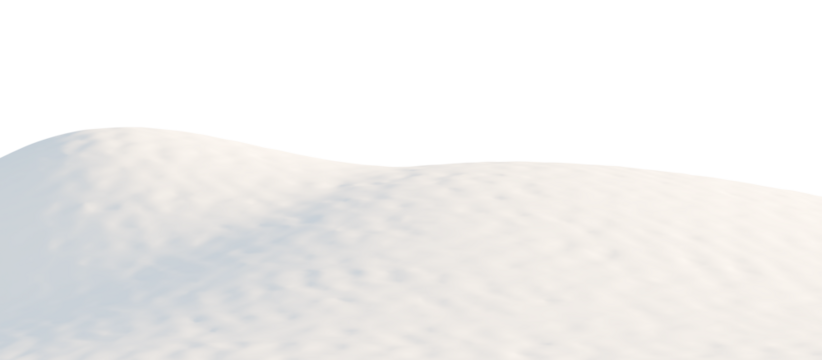 Snow-Covered Hills Under a Calm Sky. 3D render.	
