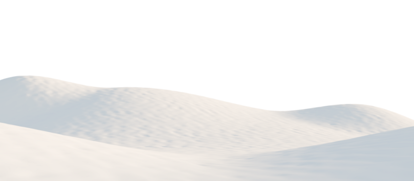 Snow-Covered Hills Under a Calm Sky. 3D render.	

