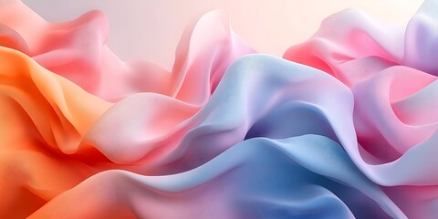 Obraz premium Abstract pastel-colored fabric waves.