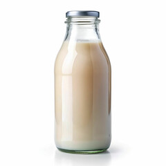 A classic glass milk bottle with a vintage design,