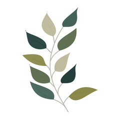 Elegant Green and Olive Botanical Leaves – Minimal Nature Vector