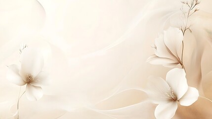 Obraz premium Elegant Beige Floral Design With Swirling Background