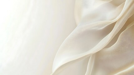 Obraz premium Elegant Draped Cream Colored Sheer Fabric Texture