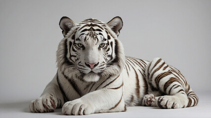 Fototapeta premium white bengal tiger isolated