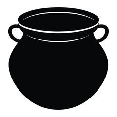 A black silhouette Pot Cauldron Vector