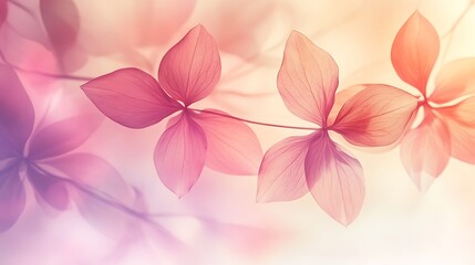Naklejka premium Delicate Pink Flower Petals Softly Illuminated
