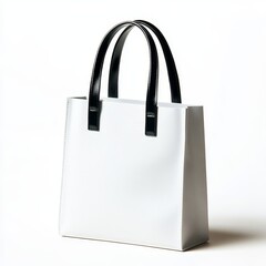 Blank Shopping Bag with Handle, Isolated on White Background, Mockup for Retail Branding, Packaging Design, and E-commerce Concept.