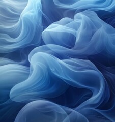 Obraz premium Blue Silk Waves Digital Concept Background, Generative AI