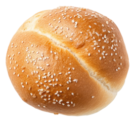 PNG Traditional white kaiser bread food bun.