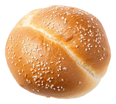 PNG Traditional white kaiser bread food bun.