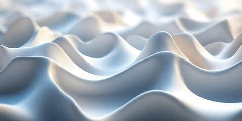 Obraz premium Abstract 3D rendering of soft, flowing white waves.