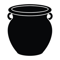 A black silhouette Pot Cauldron Vector