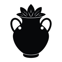 A black silhouette Pot Cauldron Vector
