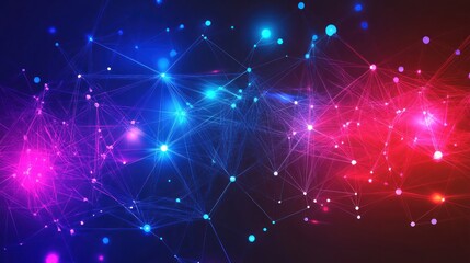 Abstract Network of Blue and Red Lines