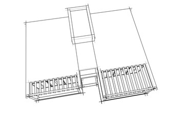 house building sketch architectural 3d illustration