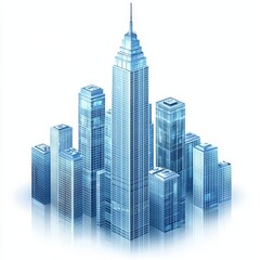 Isometric Office Building Vector Illustration, Enterprise and Factory Design, Corporate Architecture, Urban Planning, and Business Development Concepts.