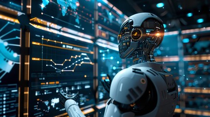 Futuristic Digital Marketing Campaign Featuring AI-Optimized Strategies and Analytics