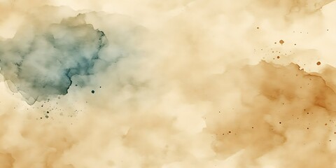 Fototapeta premium Abstract watercolor wash in beige and teal.