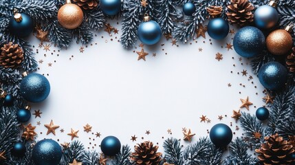 christmas and new year background with snowflakes stars and confetti on white