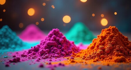  Colored Powders (Holi) – Brightly hued powders used during the Indian festival of colors. Vibrant powder clouds exploding in the air