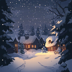 winter landscape with house christmas snow xmas