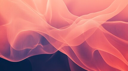 Obraz premium Abstract Coral Waves Flowing Softly Across Dark Background