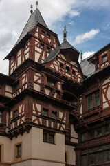 Romania Sinaia Peles Castle on a cloudy summer day